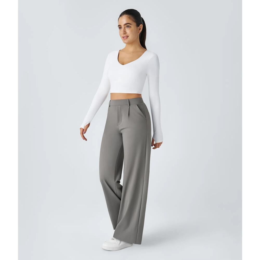 Halara Flex Pants Sz MP DayStretch High Waisted Pocket Straight Leg Work Office